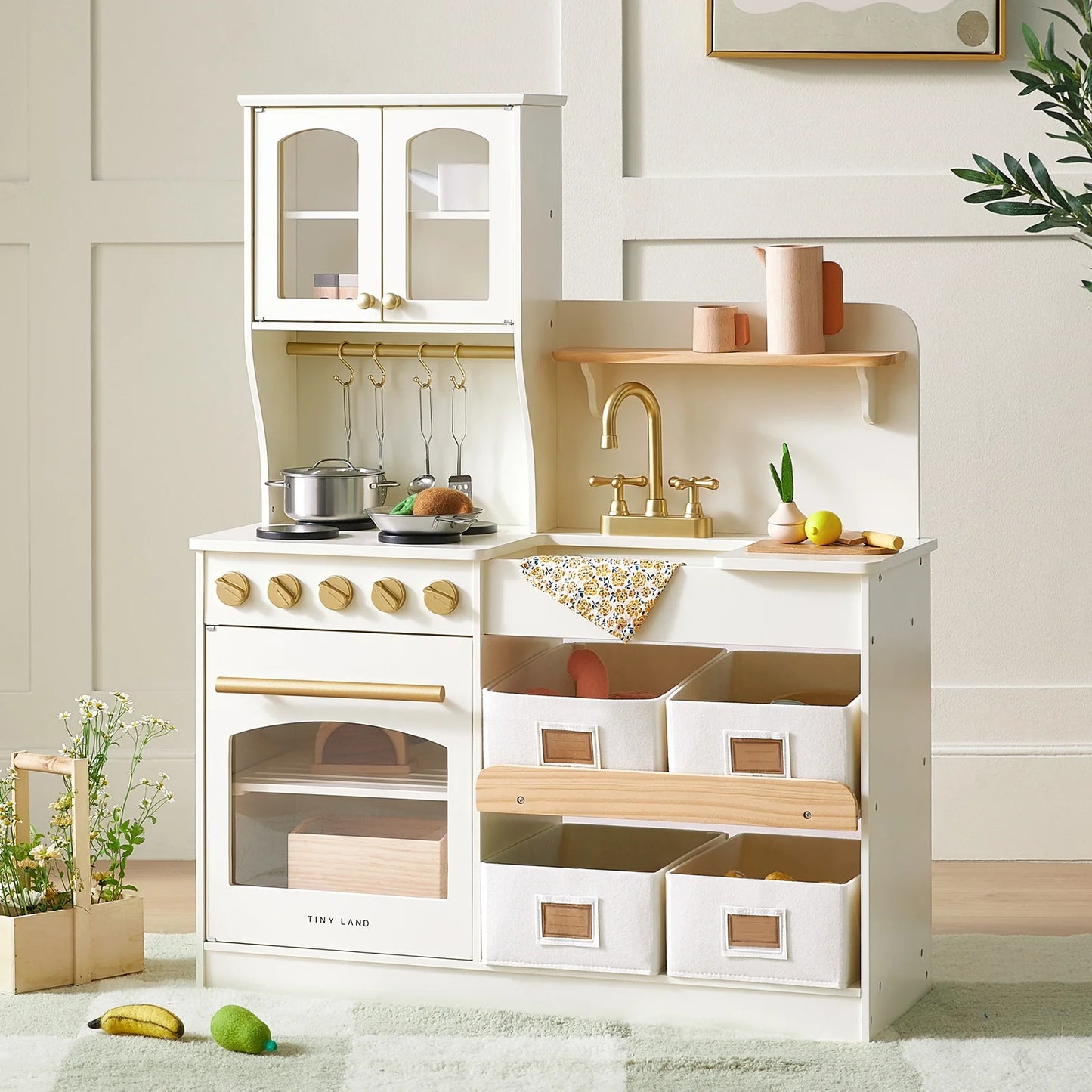 Tiny Land® Serenity Play Kitchen - Cream - Kidtoycart