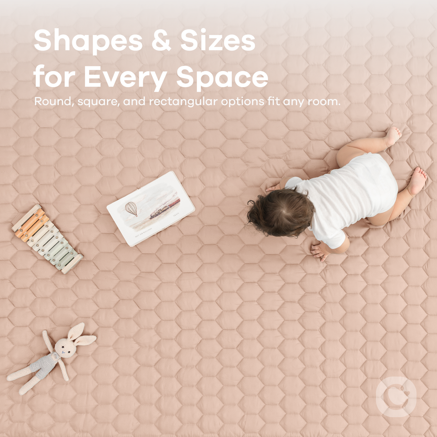 Play Mat with Non-Slip Bottom - Blush