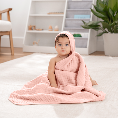 Baby Hooded Towels by Comfy Cubs - Lace Pink