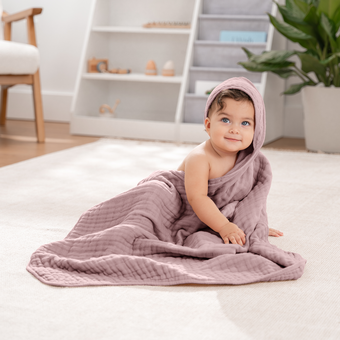 Baby Hooded Towels by Comfy Cubs - Mauve