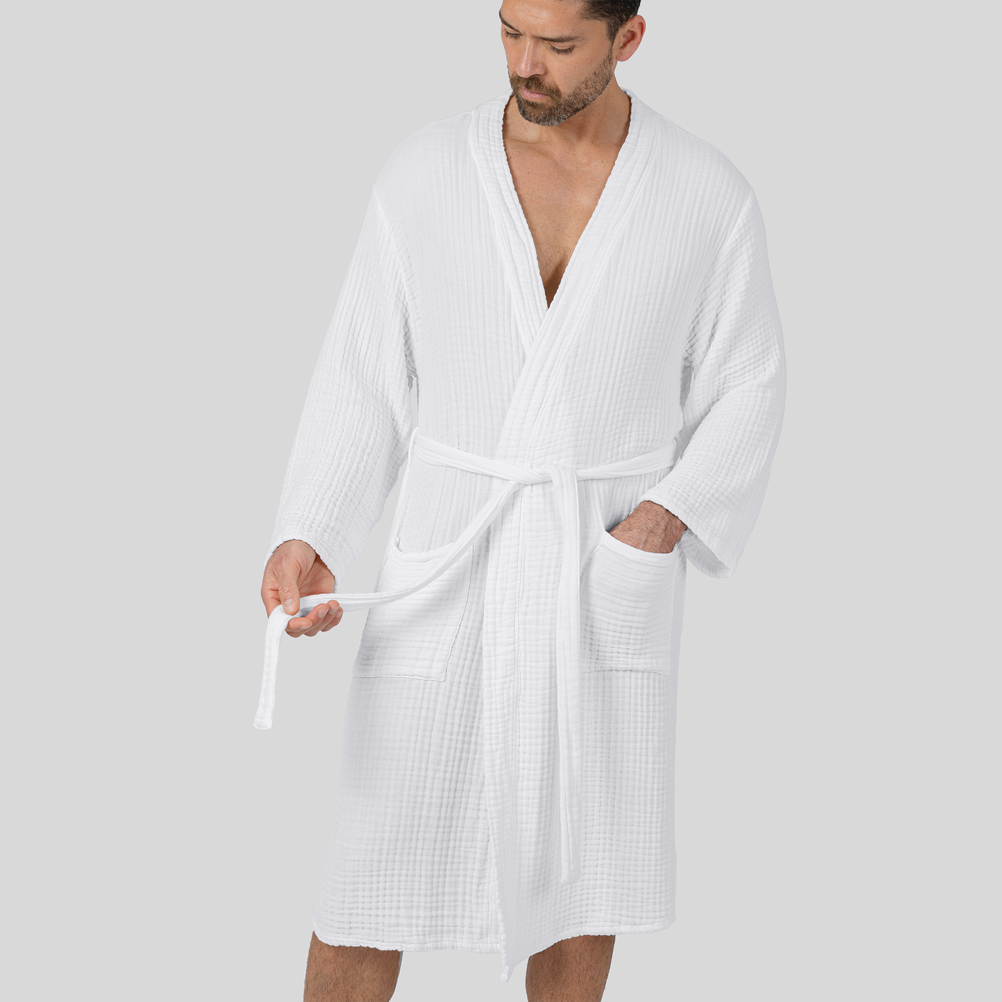 Muslin Bathrobe, White by Comfy Cubs