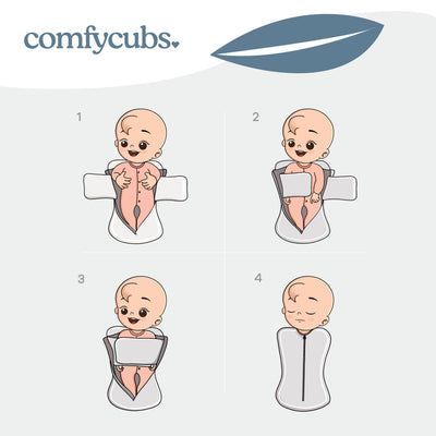 Easy Zipper Swaddle Blankets by Comfy Cubs - Grey