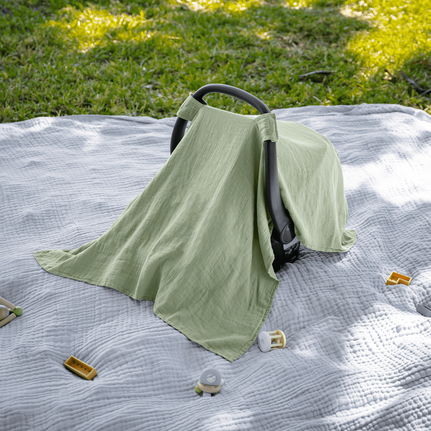 Baby Car Seat Cover by Comfy Cubs - Sage