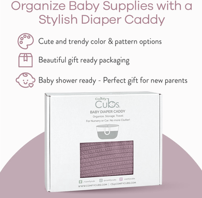 Rope Diaper Caddy by Comfy Cubs - Mauve