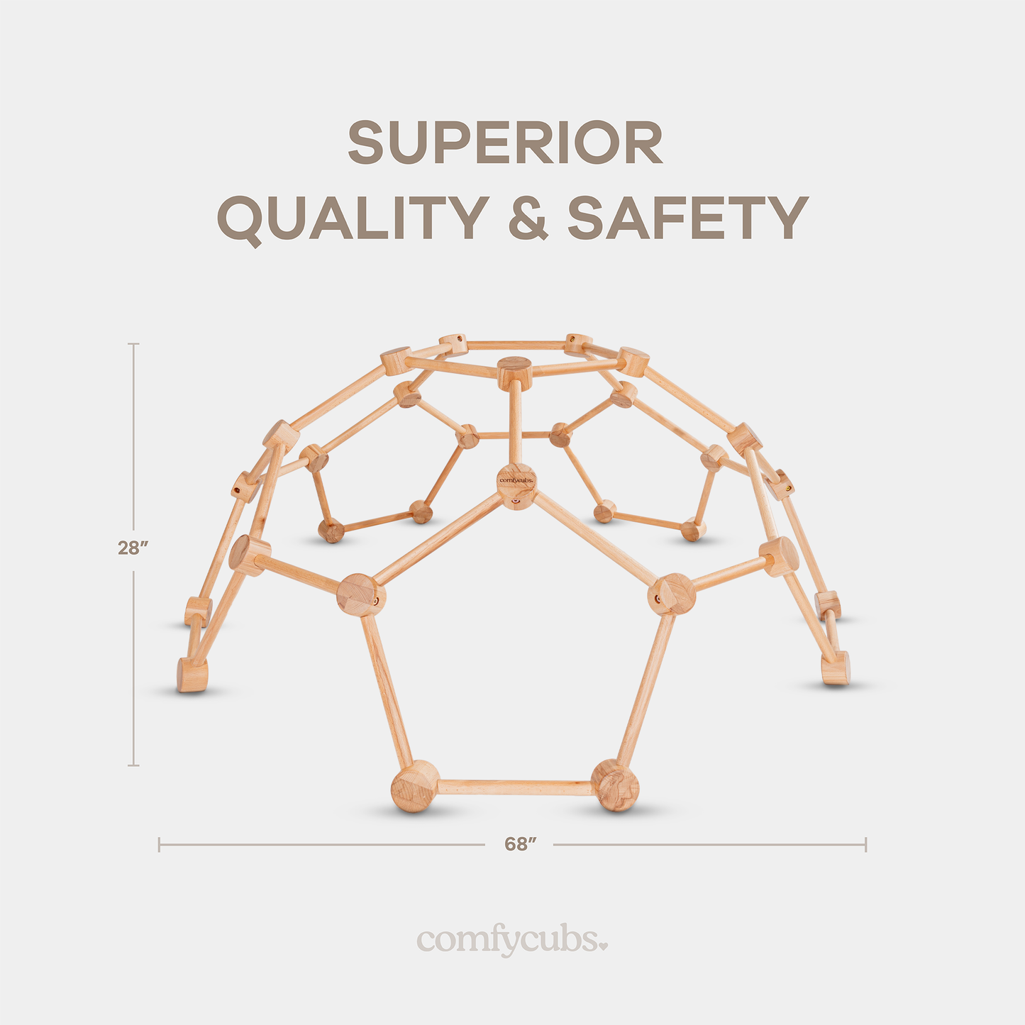 Wooden Climber for Kids by Comfy Cubs (Natural Wood)