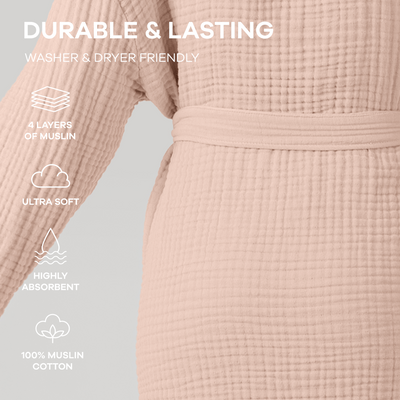 Muslin Bathrobe, Blush by Comfy Cubs