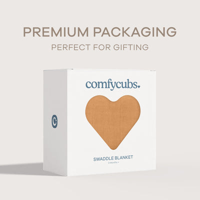 Muslin Swaddle Blanket, 1 Pack by Comfy Cubs - Caramel