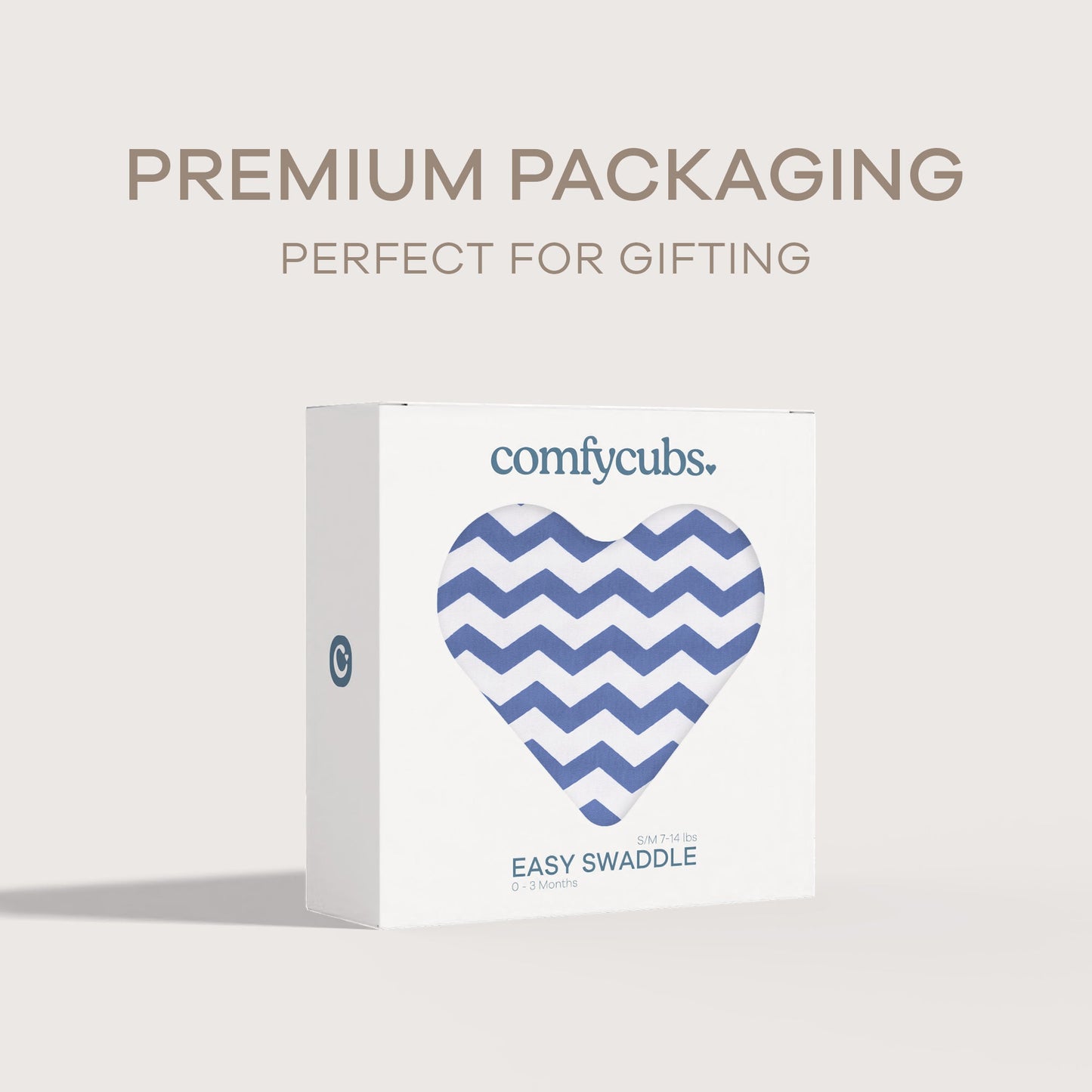 Easy Swaddle Blankets by Comfy Cubs - Dark Blue Chevron, Pack of 1