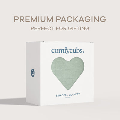 Muslin Swaddle Blanket, 1 Pack by Comfy Cubs - Fern