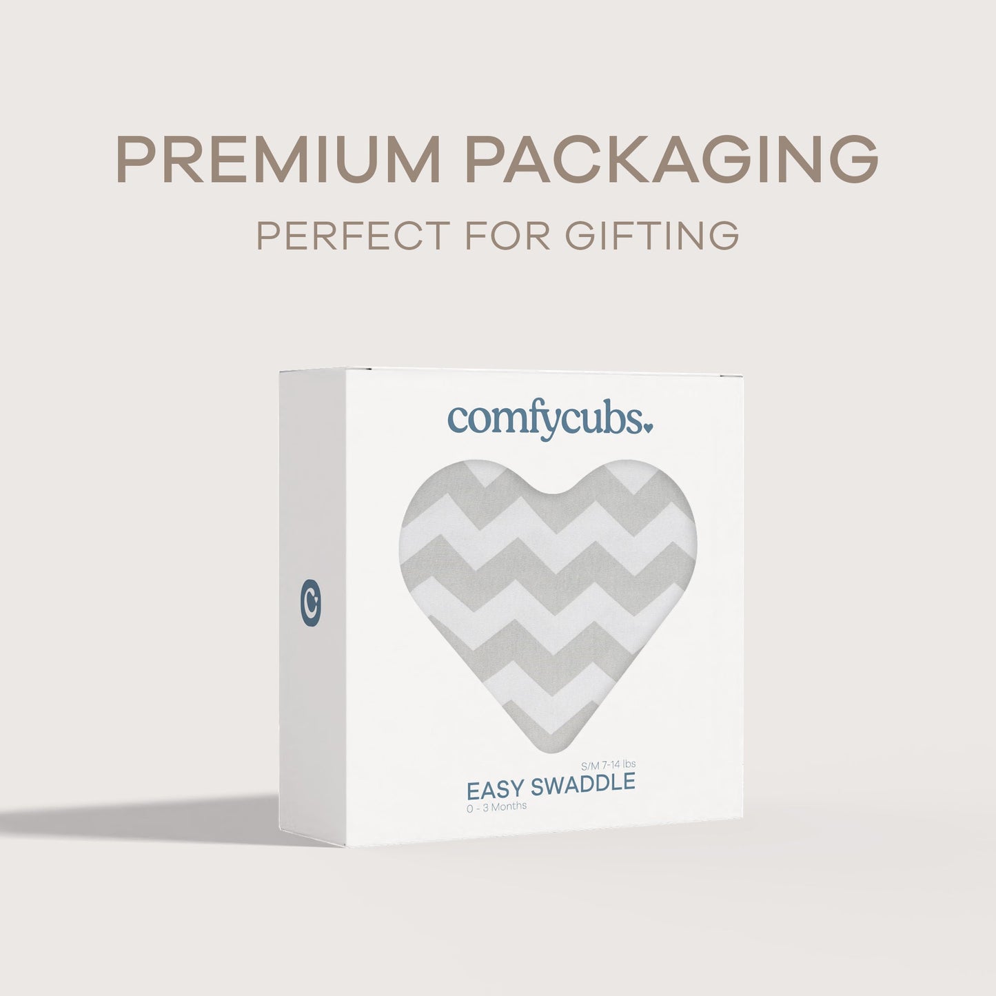 Easy Swaddle Blankets by Comfy Cubs - Gray Chevron, Pack of 1