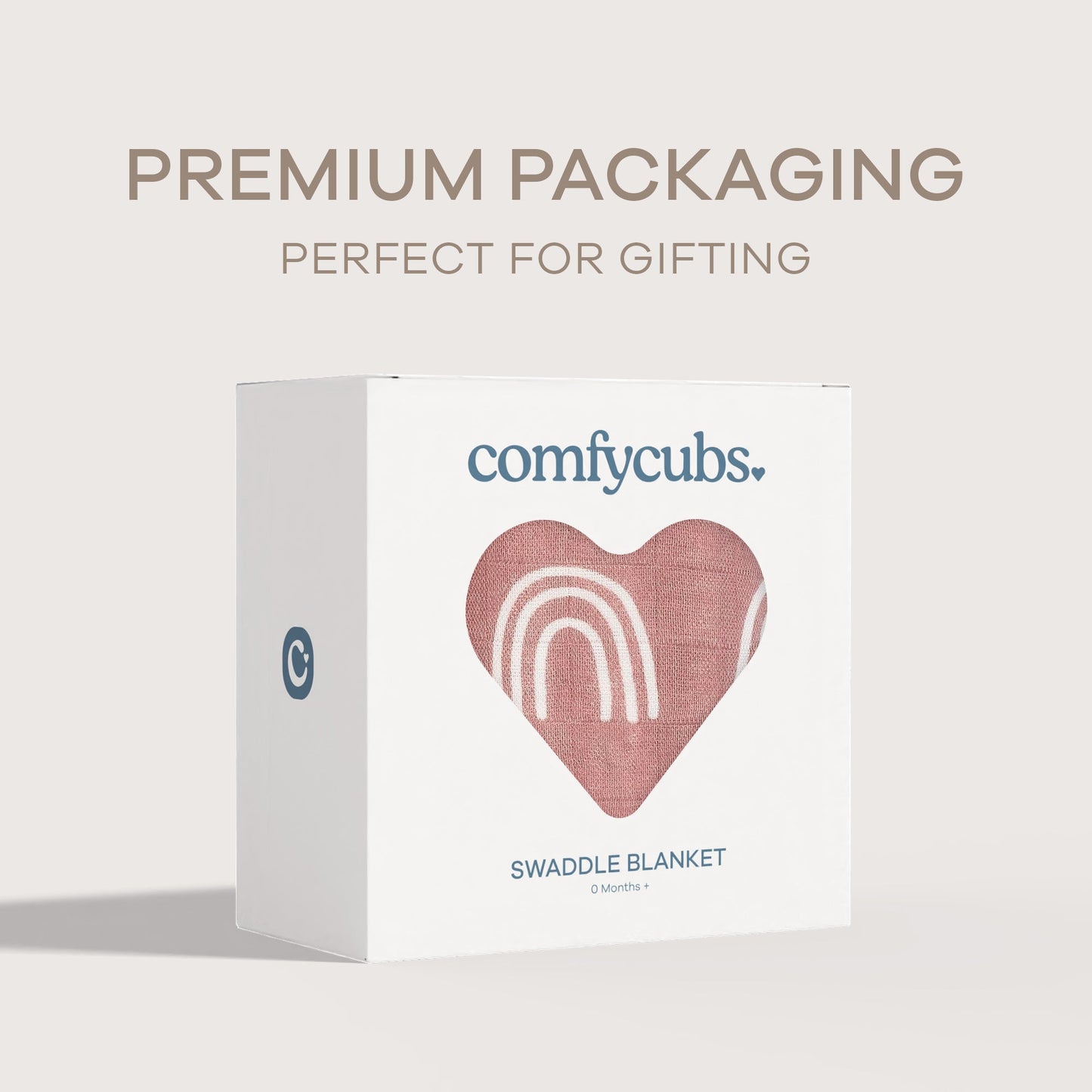 Muslin Swaddle Blanket, 1 Pack by Comfy Cubs - Mauve Rainbow