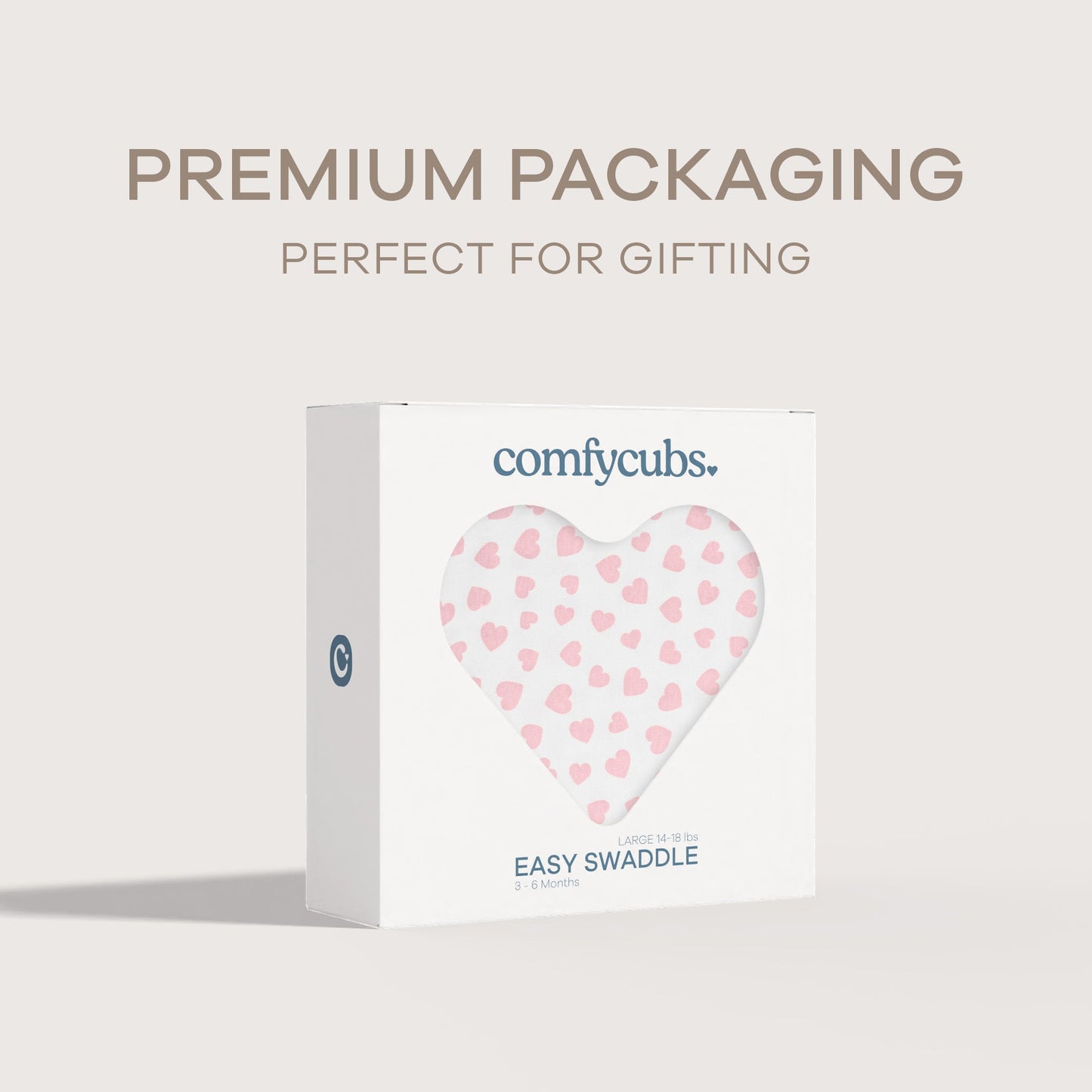 Easy Swaddle Blankets by Comfy Cubs - Pink Heart, Pack of 1