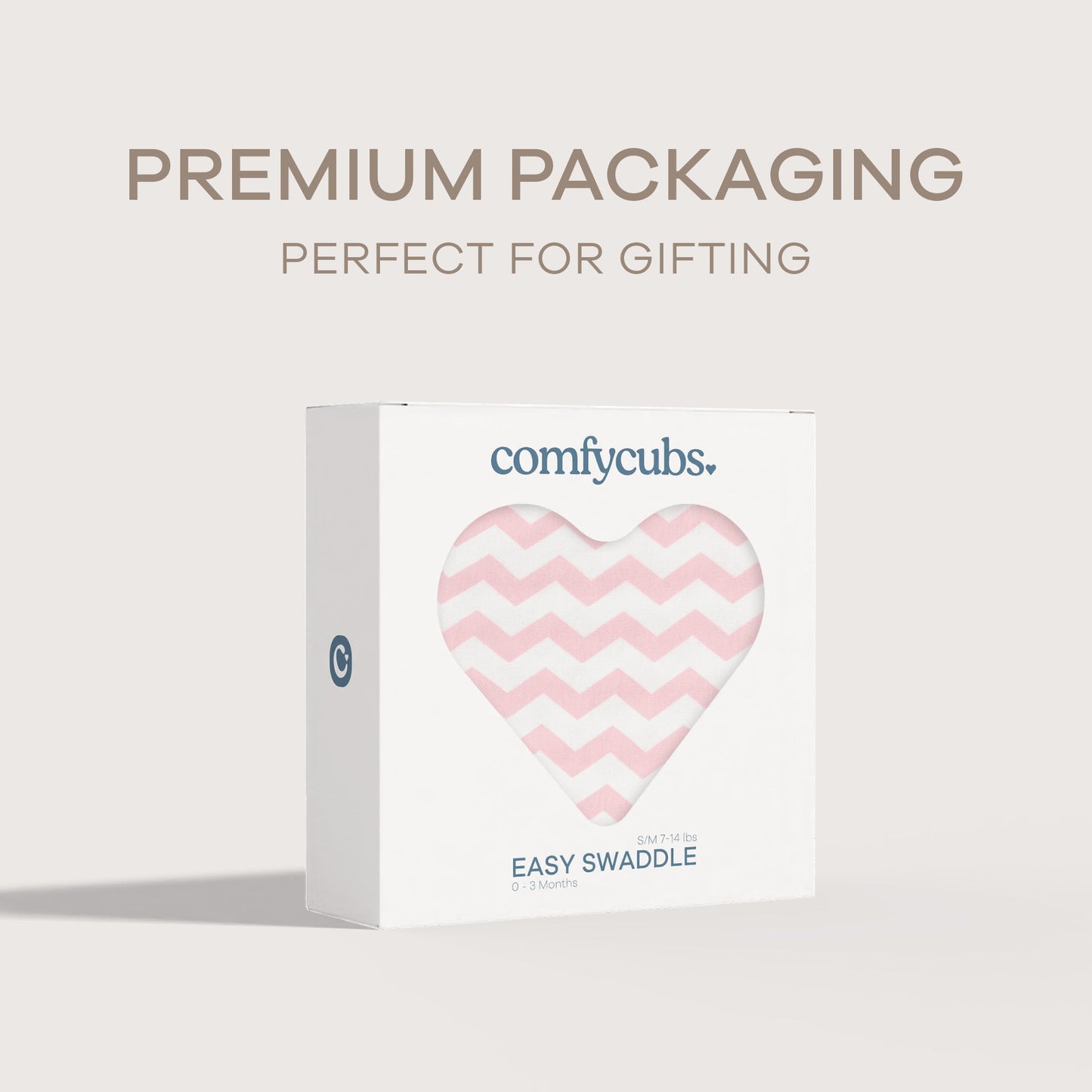 Easy Swaddle Blankets by Comfy Cubs - Pink Chevron, Pack of 1