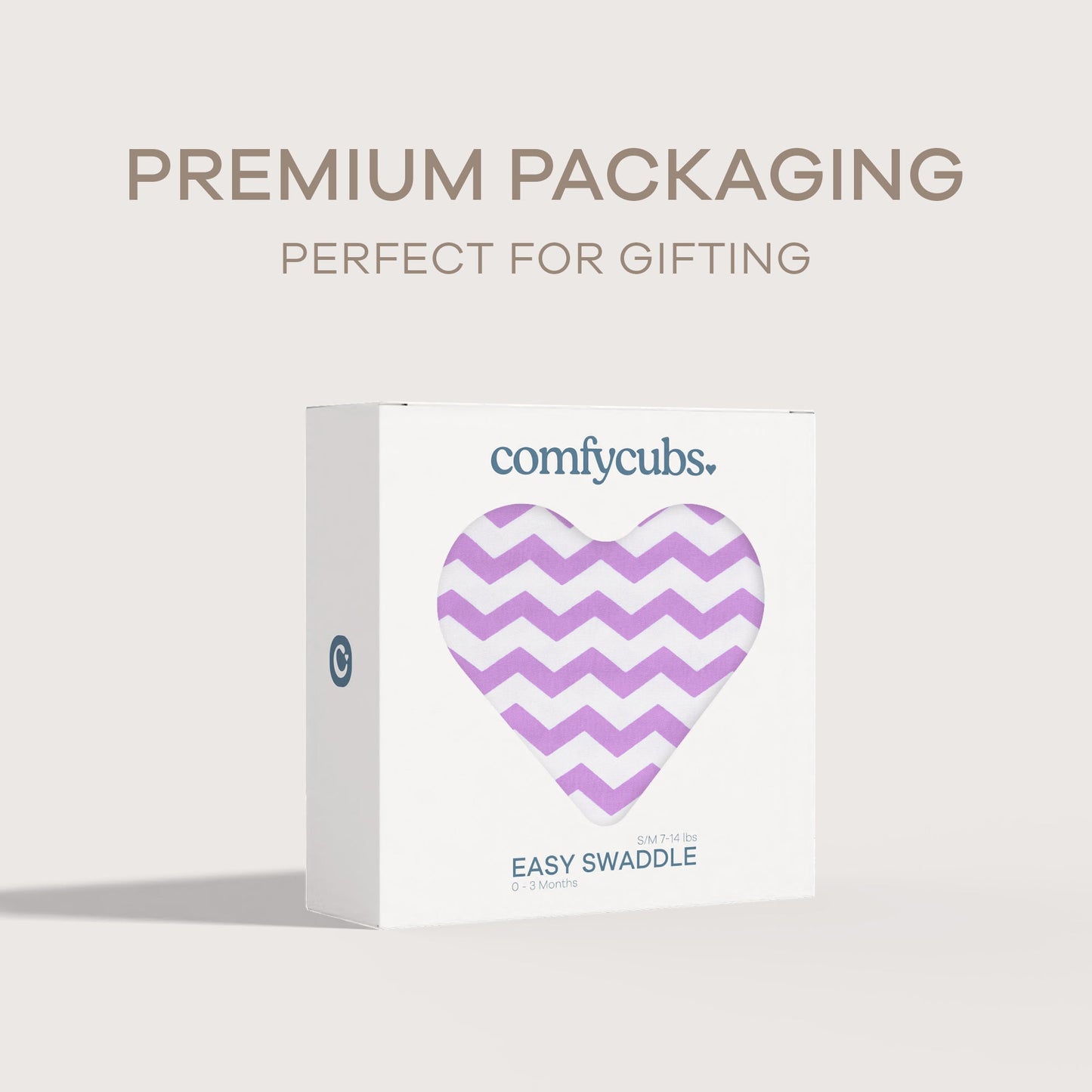 Easy Swaddle Blankets by Comfy Cubs - Purple Chevron, Pack of 1