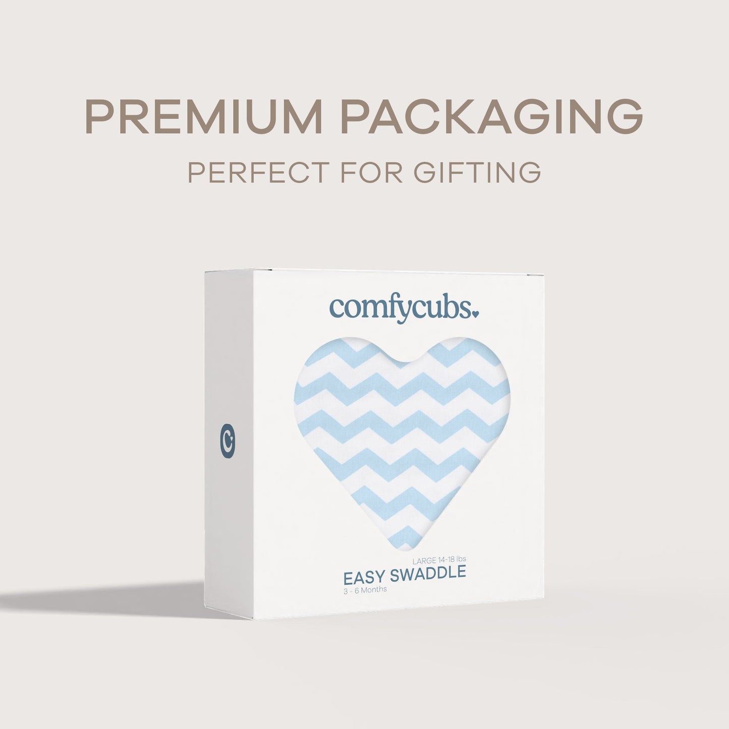 Easy Swaddle Blankets by Comfy Cubs - Blue Chevron, Pack of 1