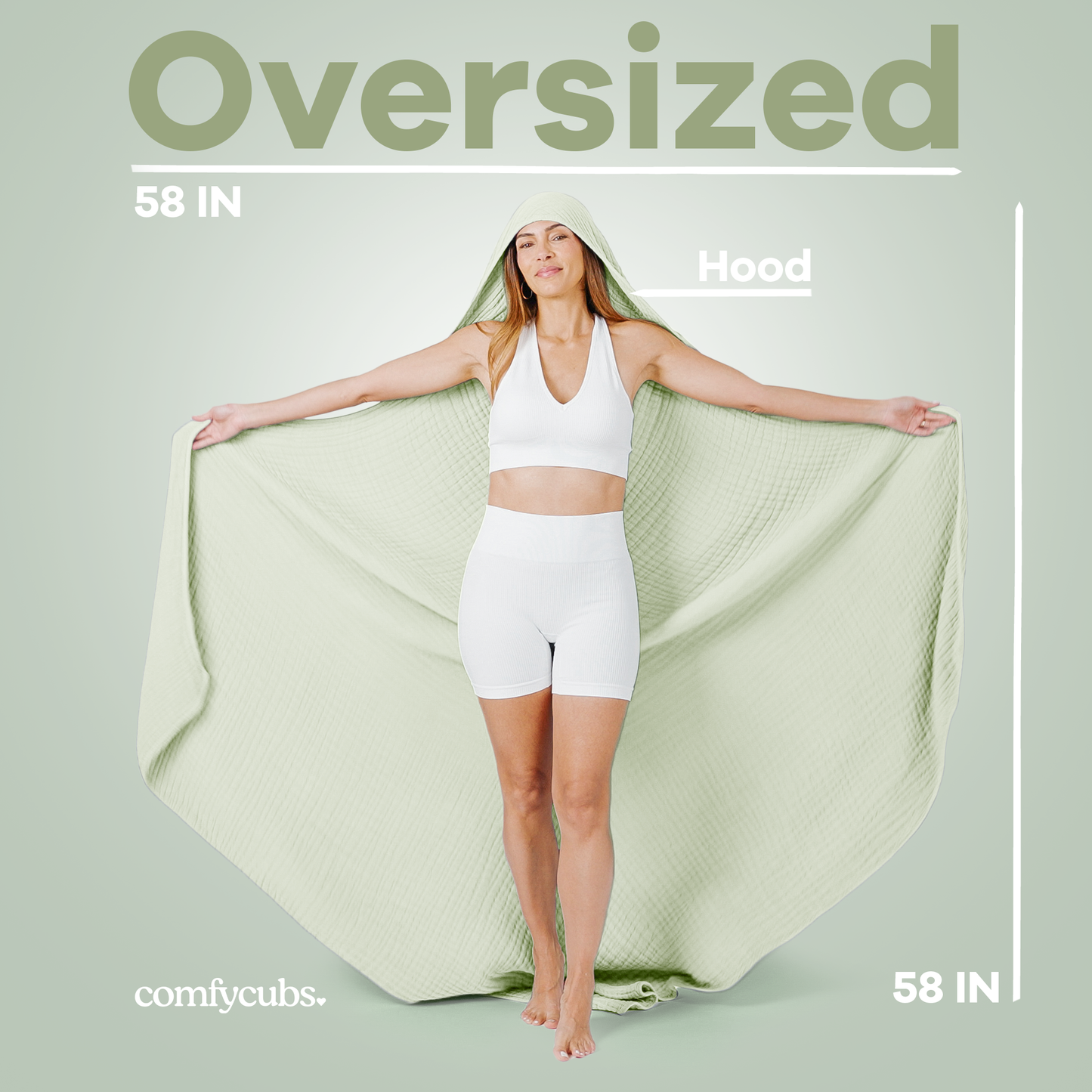 Adult Muslin Hooded Towel by Comfy Cubs