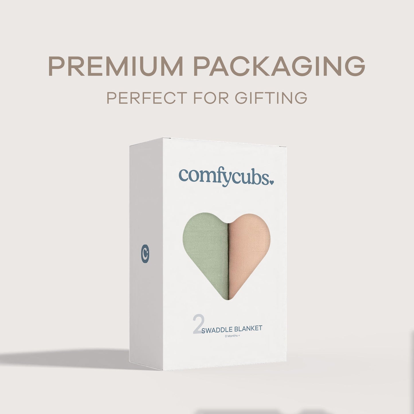 Muslin Swaddle Blanket, 2 Pack by Comfy Cubs - Sage & Blush