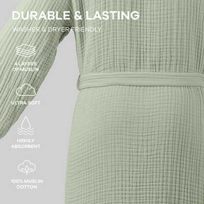 Muslin Bathrobe, Sage by Comfy Cubs