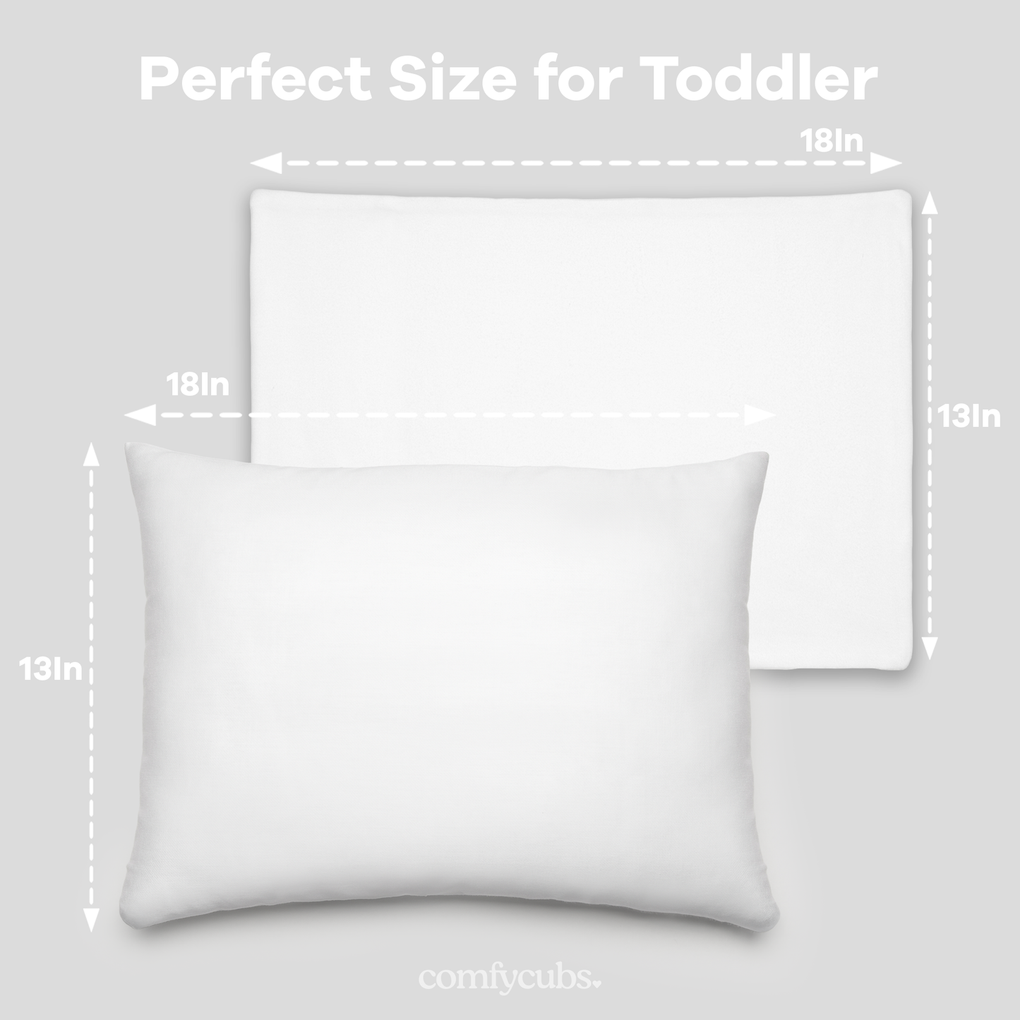 Toddler Pillows with Soft Cotton Pillow Case by Comfy Cubs - White