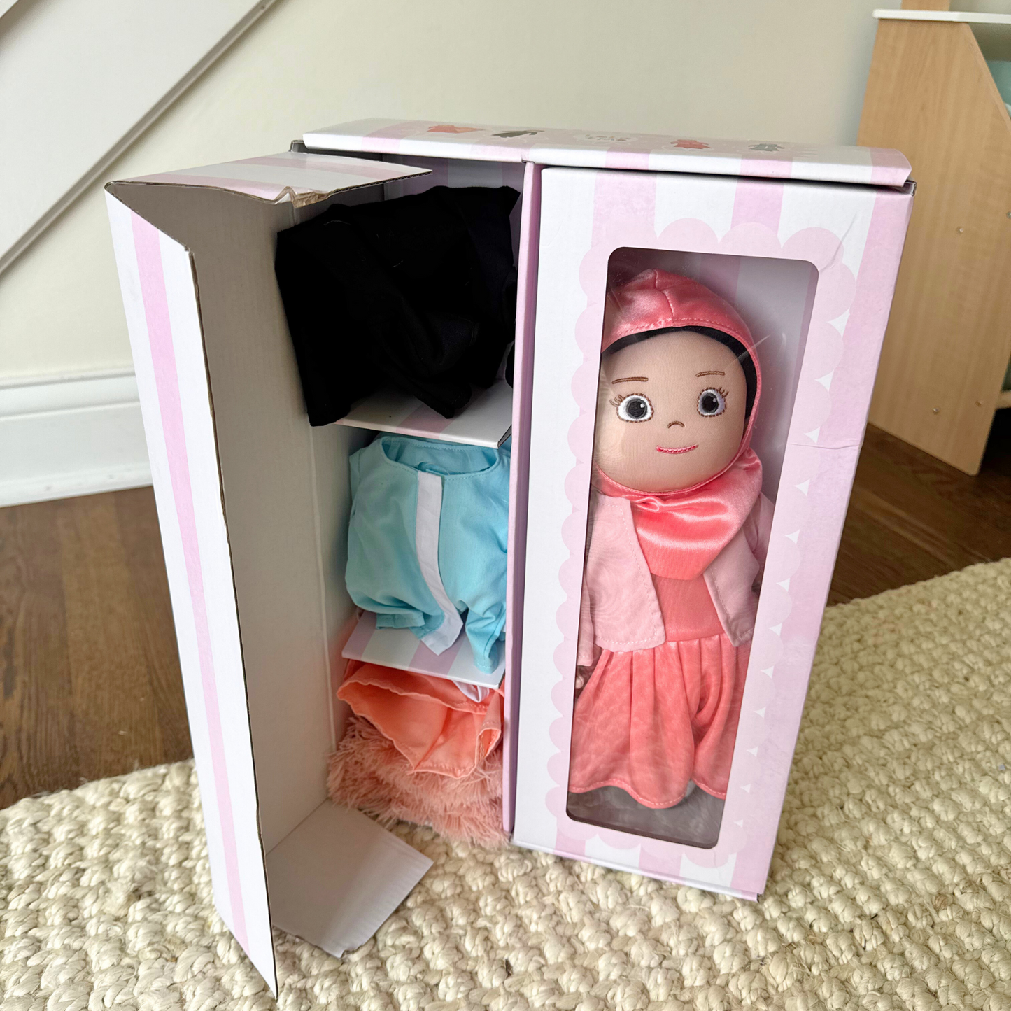 The Lala Doll + 4 Outfits + Prayer Rug (Pre-Order for Late April/Early May 2025) | My First Hijabi, Muslim Doll