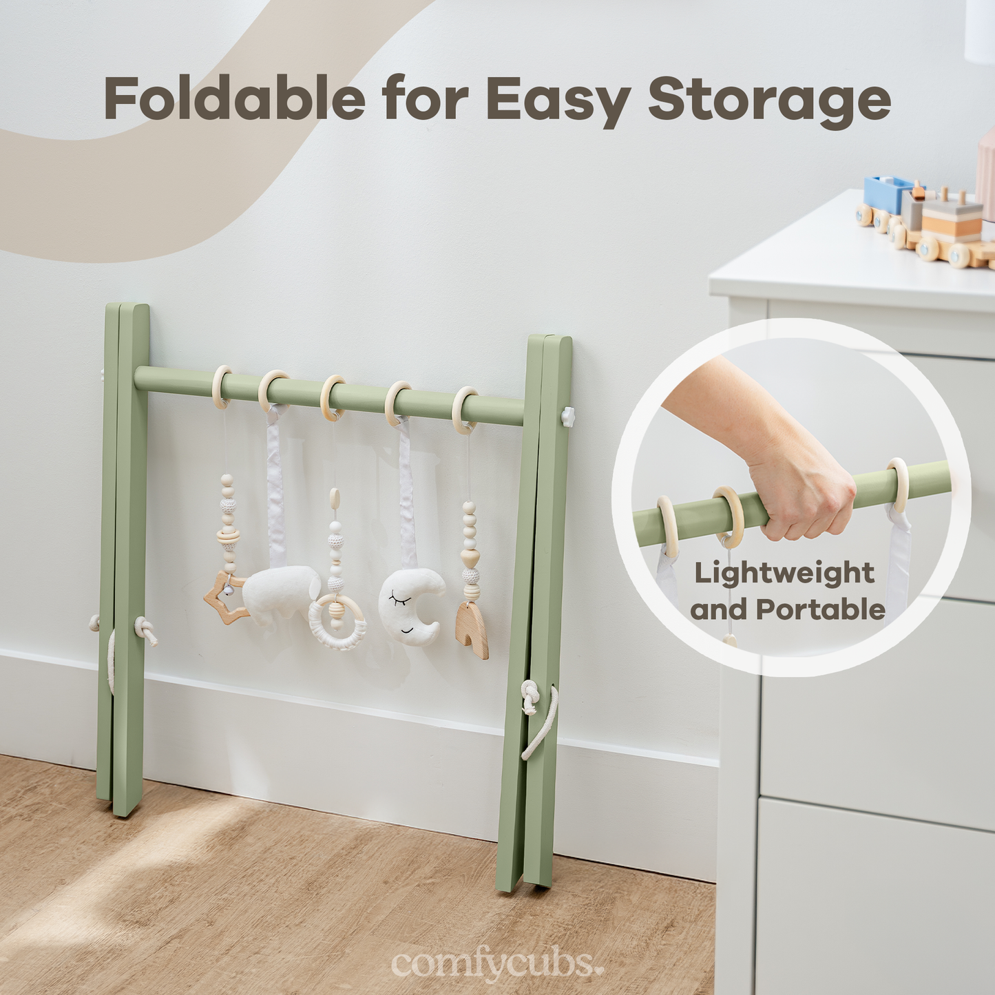 Baby Play Gym by Comfy Cubs in Sage