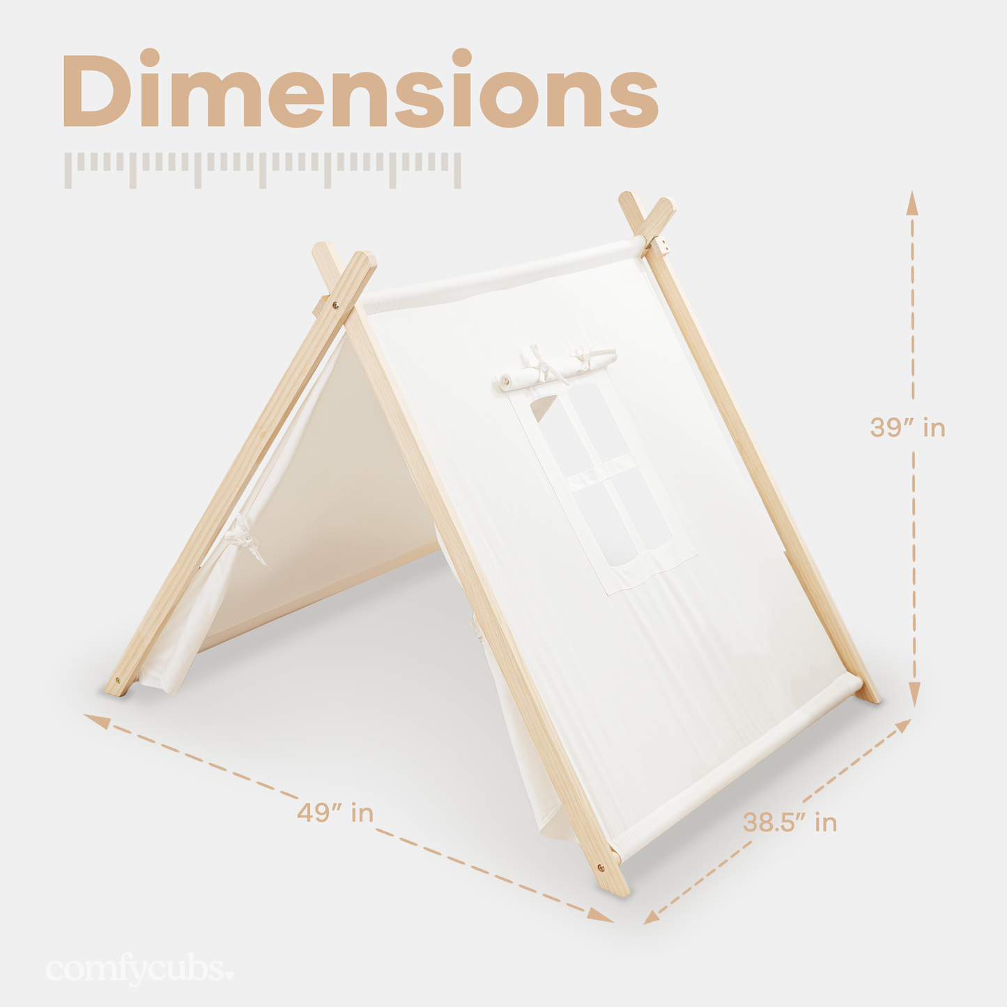 Kids Indoor Play Tent by Comfy Cubs - Natural Wood