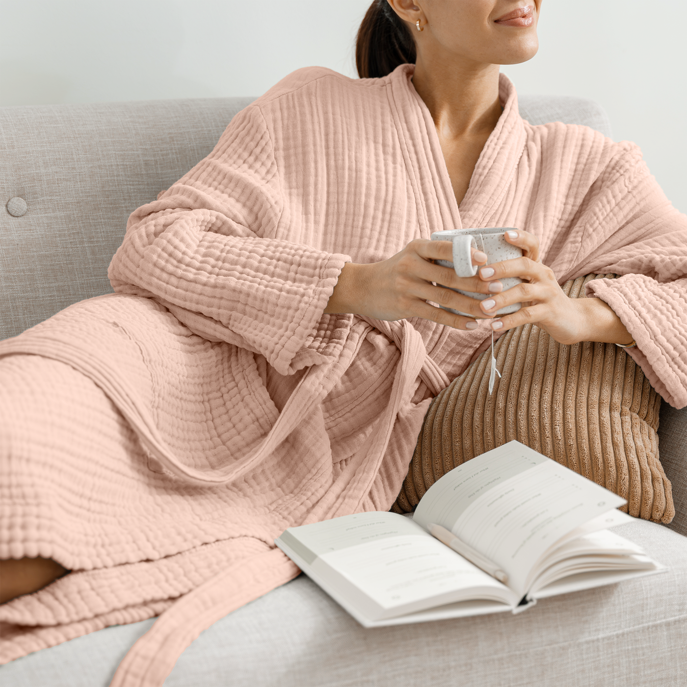 Muslin Bathrobe, Blush by Comfy Cubs