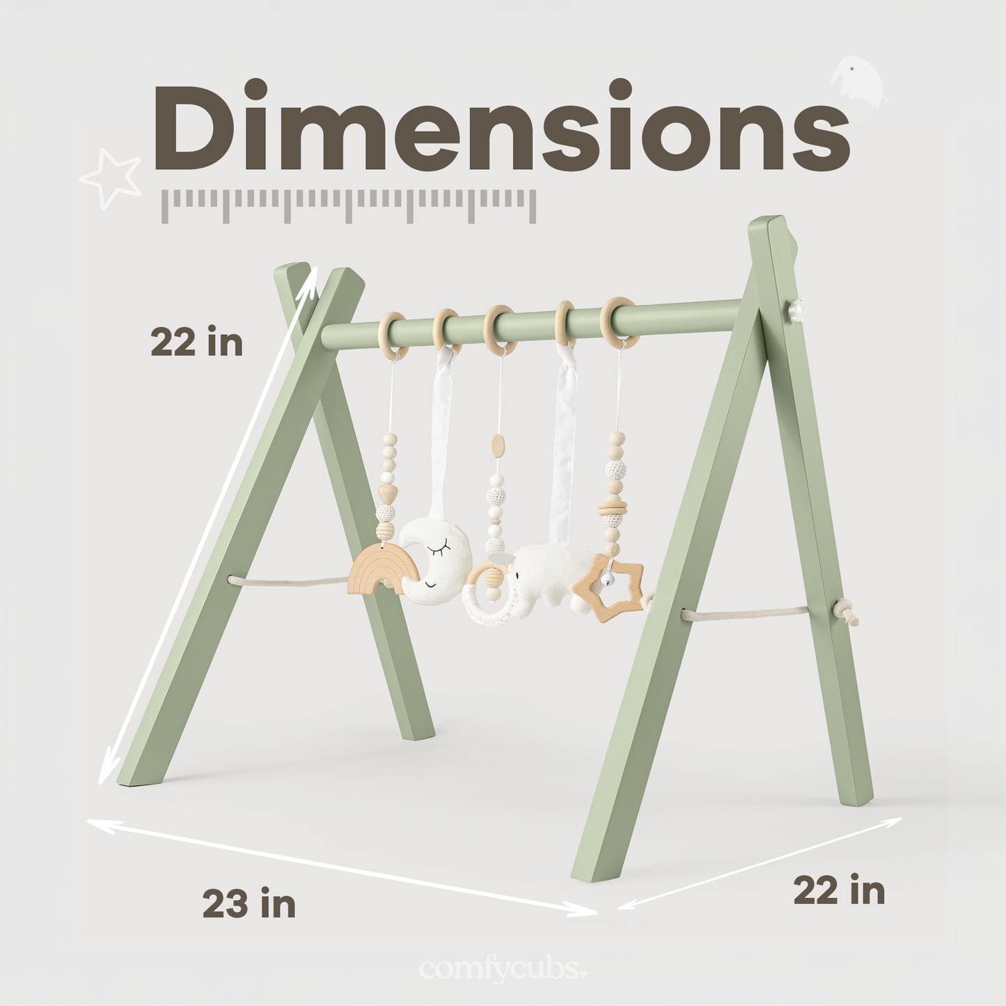 Baby Play Gym by Comfy Cubs in Sage