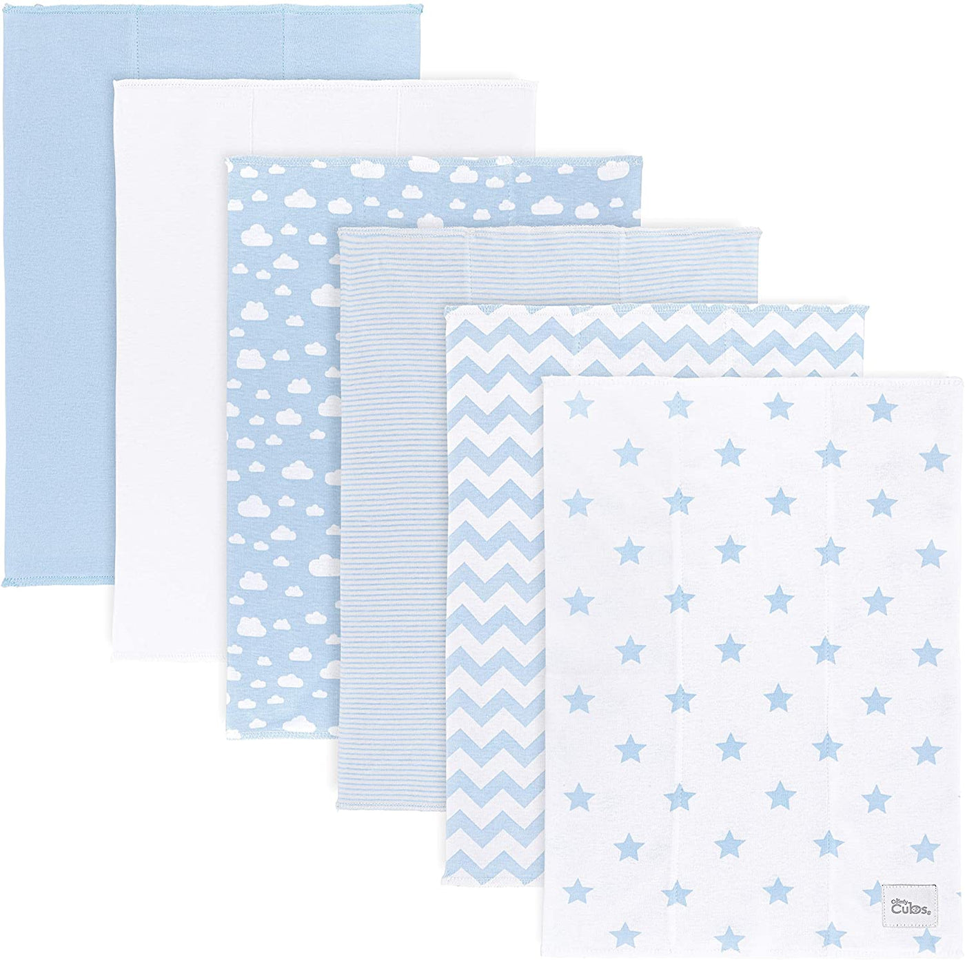 Cotton Burp Cloths by Comfy Cubs - Blue Pattern