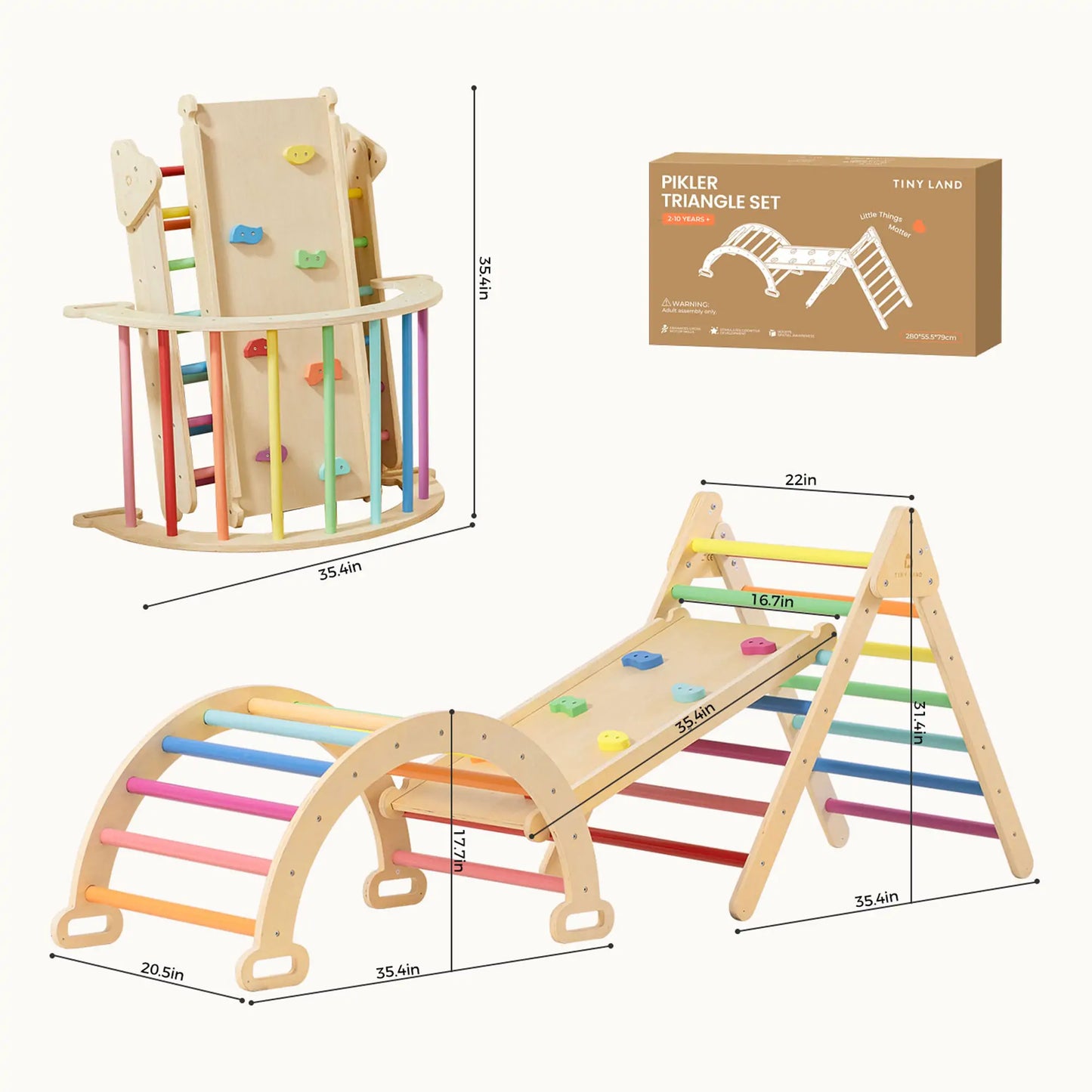 Tiny Land® 7-in-1 Rainbow Climbing Set - Kidtoycart