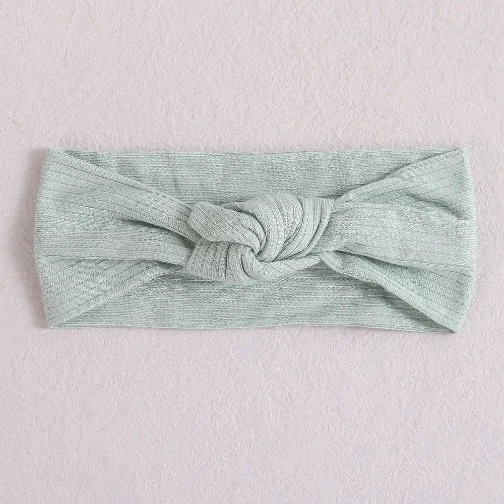 Ribbed Bow Elastic Soft Headband