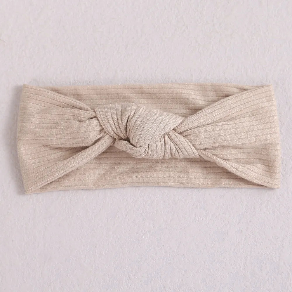 Ribbed Bow Elastic Soft Headband