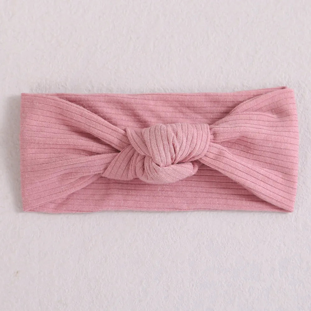 Ribbed Bow Elastic Soft Headband