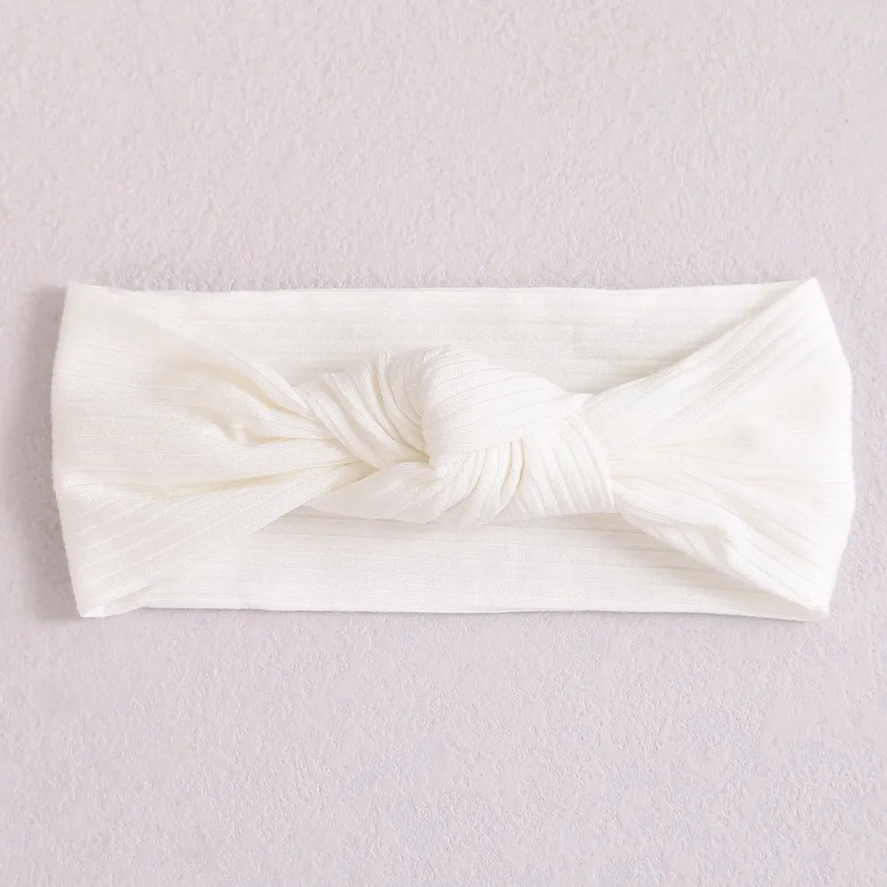 Ribbed Bow Elastic Soft Headband