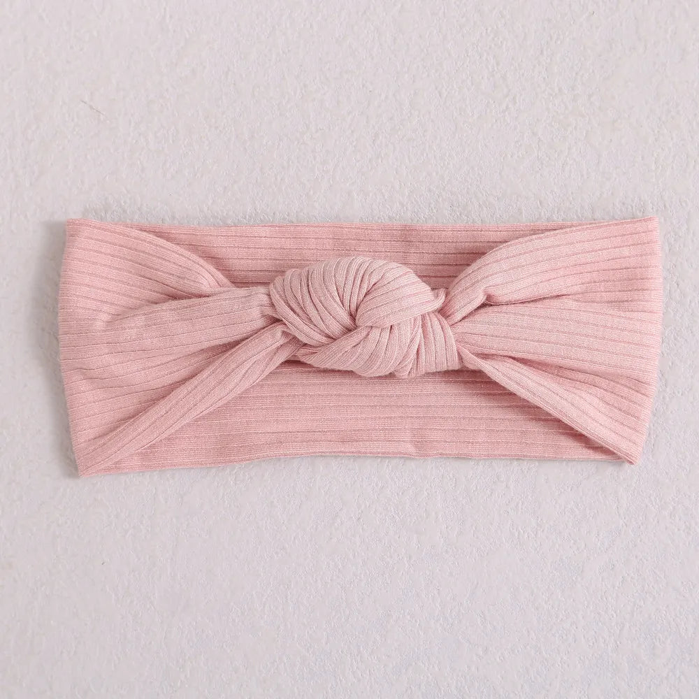Ribbed Bow Elastic Soft Headband