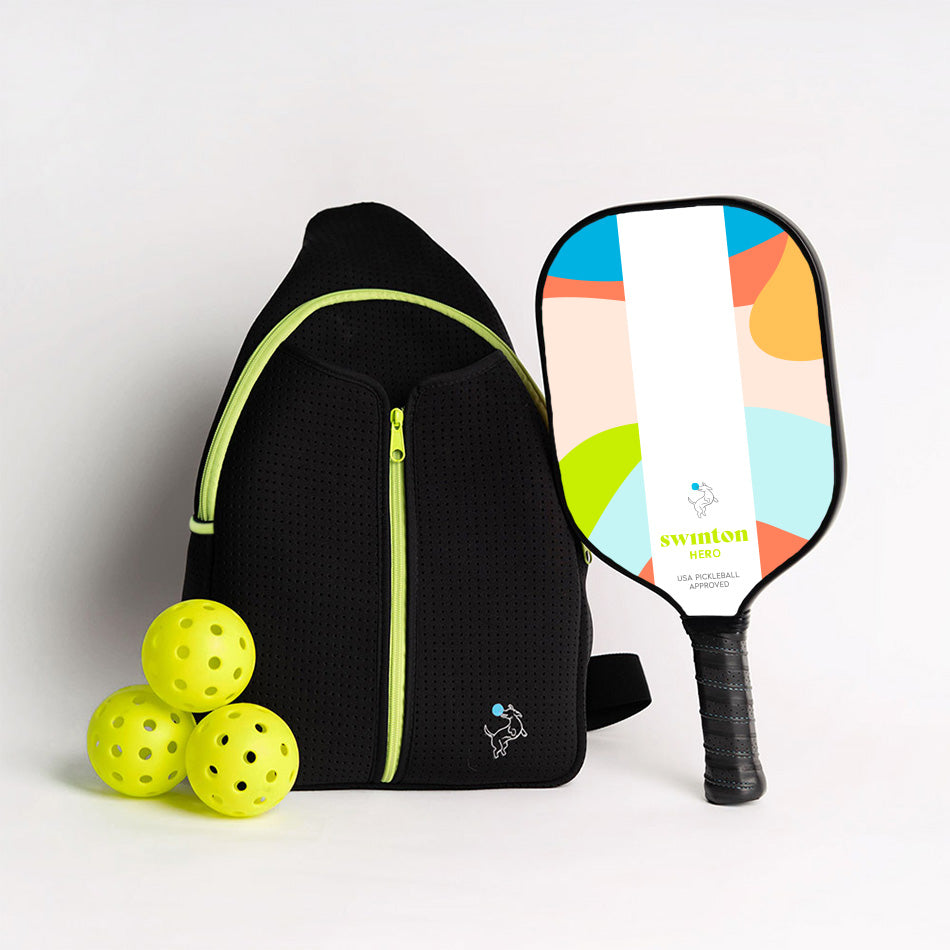 Pickleball Starter Bundle - Black Sling Bag Combo
