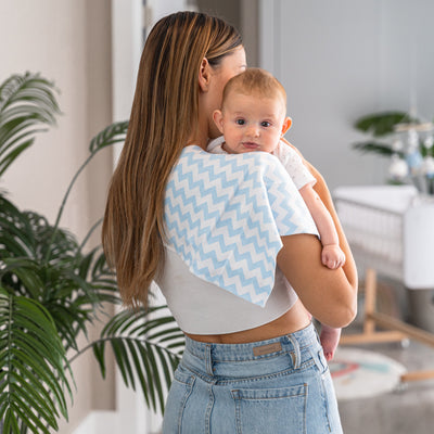 Cotton Burp Cloths by Comfy Cubs - Blue Pattern