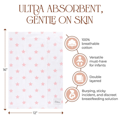 Cotton Burp Cloths by Comfy Cubs - Pink Pattern