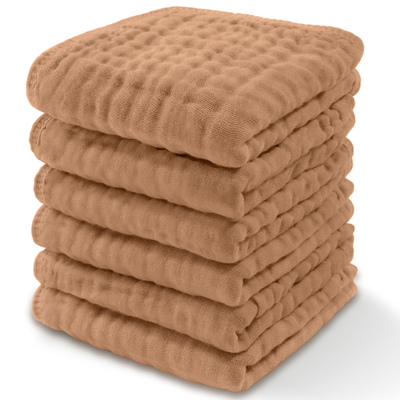 Muslin Washcloths by Comfy Cubs - Caramel