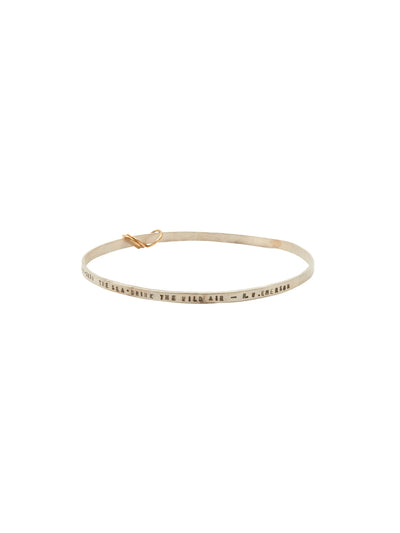 Chocolate & Steel Three Ring Bangles Ralph Waldo Emerson Quote