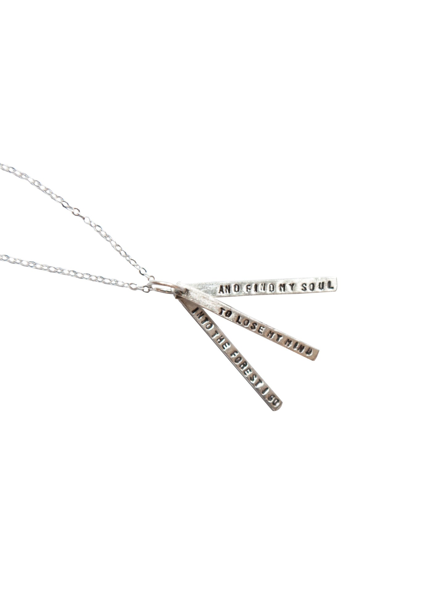Chocolate & Steel Long-Bar Quote Necklace John Muir