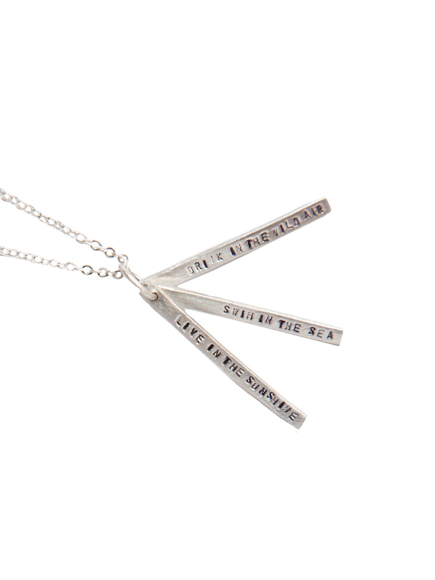 Chocolate & Steel Long-Bar Quote Necklace Ralph Waldo Emerson