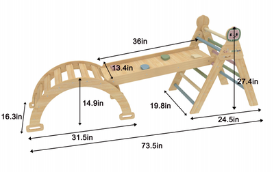 Hazel CocoMelon - Pikler Triangle Ladder & Rocker Set