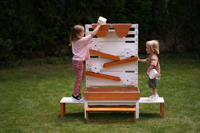 Avenlur Large Wooden Water Table – Multi-Level Sensory Play with Water Wheels & Tabletop