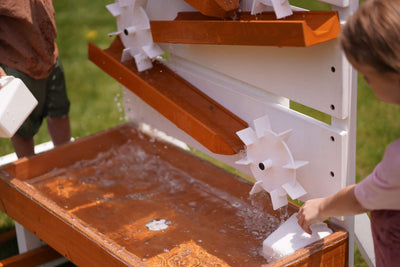 Avenlur Large Wooden Water Table – Multi-Level Sensory Play with Water Wheels & Tabletop