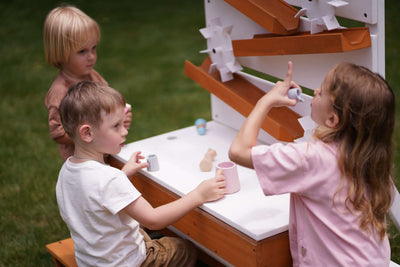 Avenlur Large Wooden Water Table – Multi-Level Sensory Play with Water Wheels & Tabletop