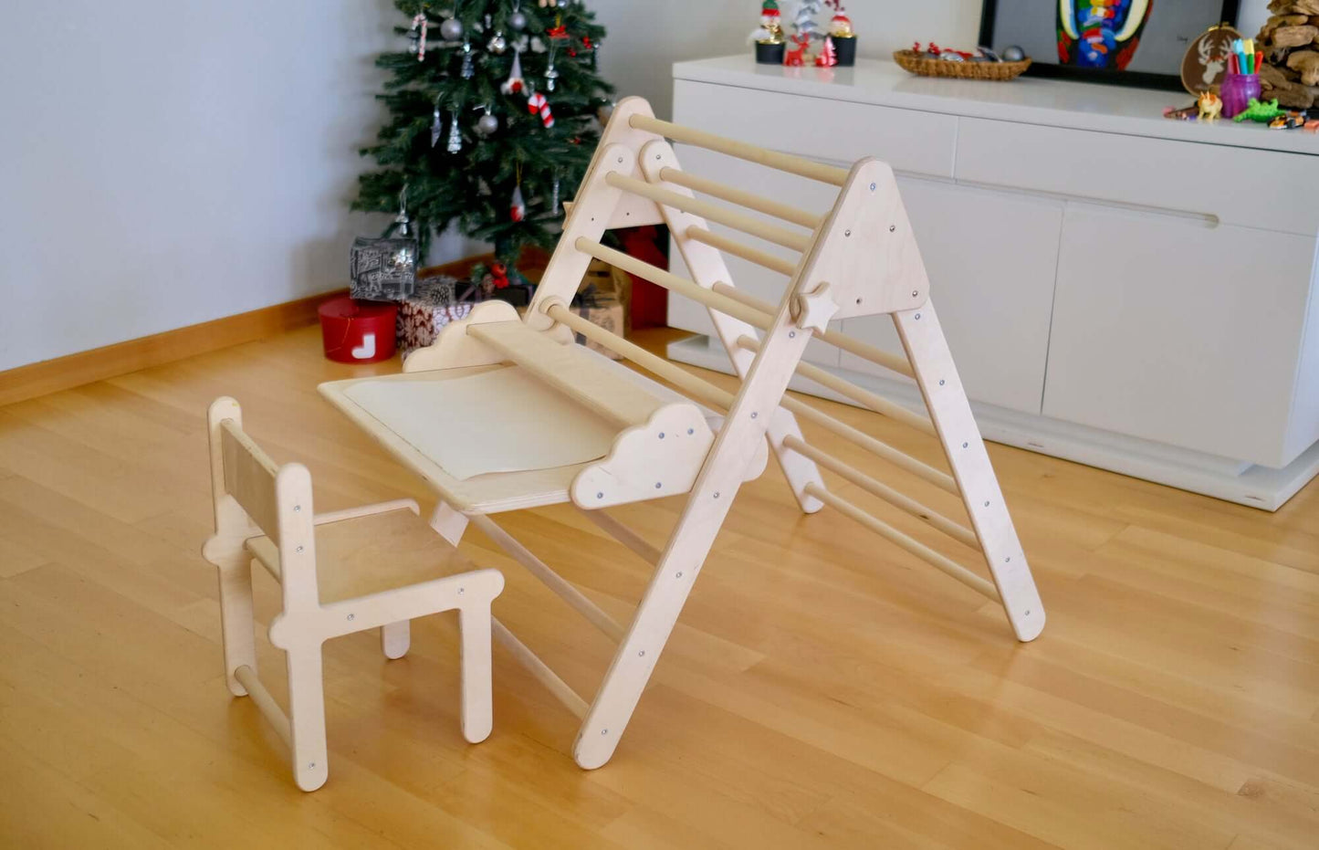 Versatile Montessori Climbing Set with Folding Table and Chair