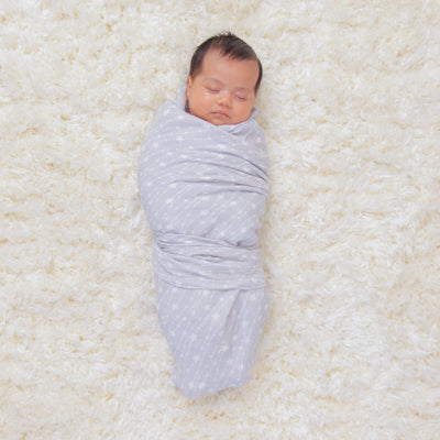 Muslin Swaddle Blankets, 4 Pack by Comfy Cubs - Grey