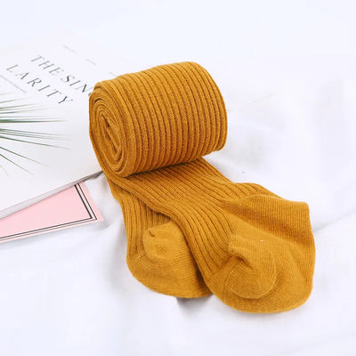 Solid Ribbed Baby Tights Stockings