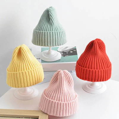Solid Color Ribbed Beanie Hat